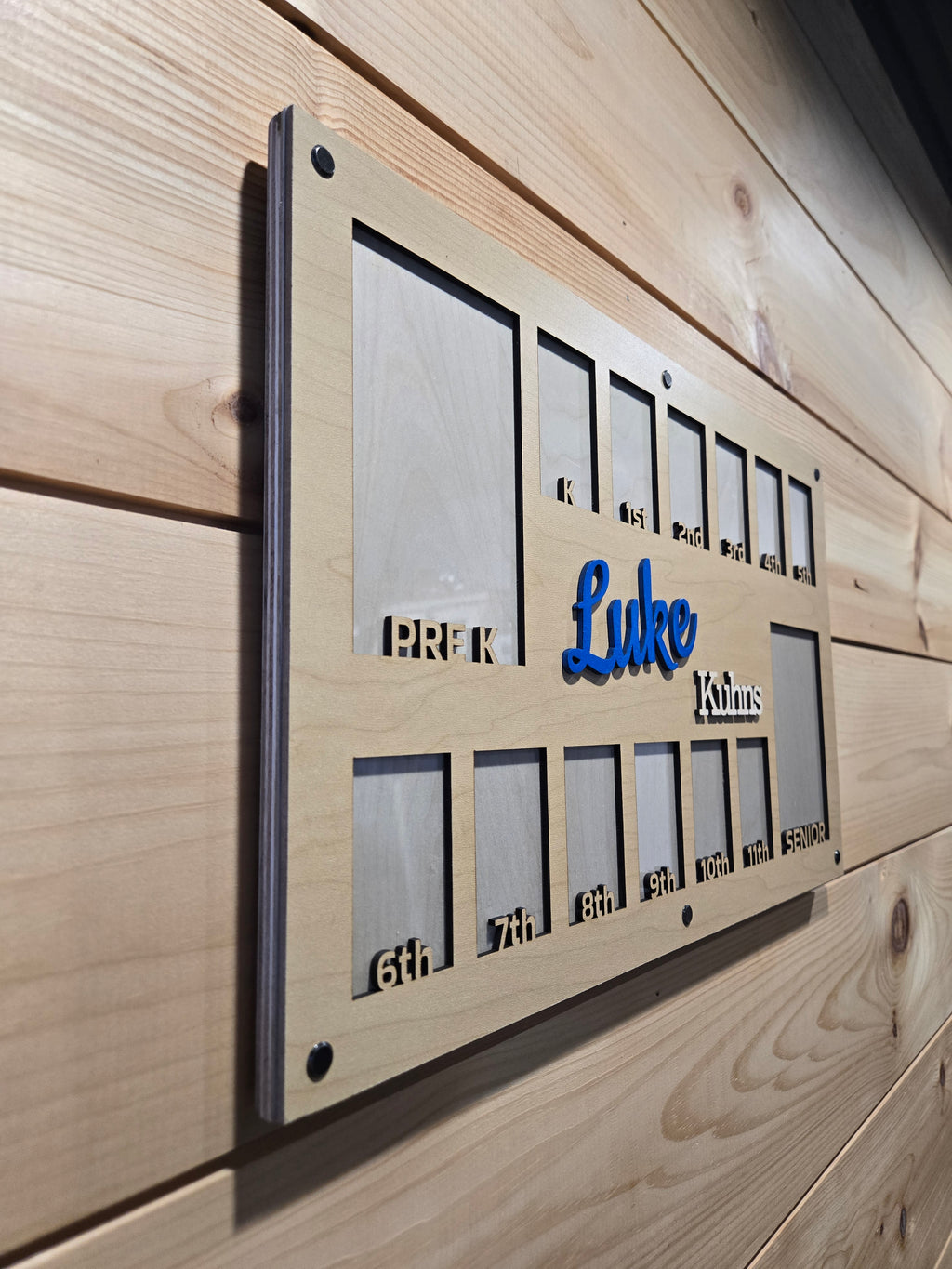Extruded painted lettering